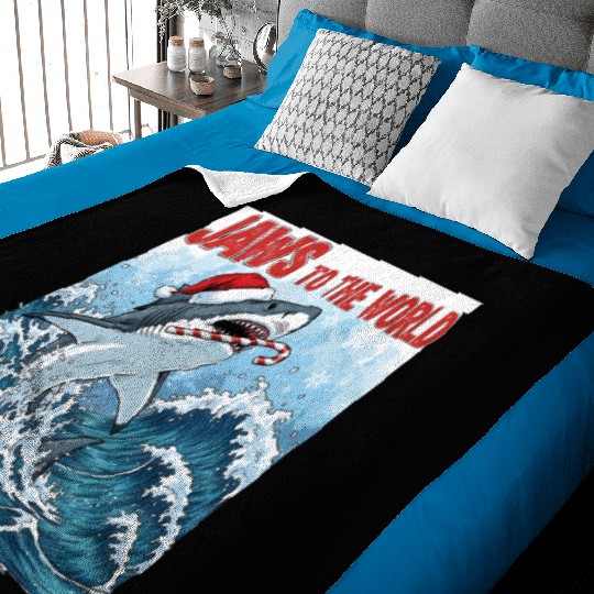 Jaws to the World – Christmastime Shark Attack Baby Blankets