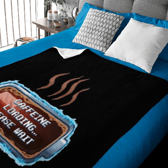 Caffeine Loading... Pixel Coffee Baby Blankets