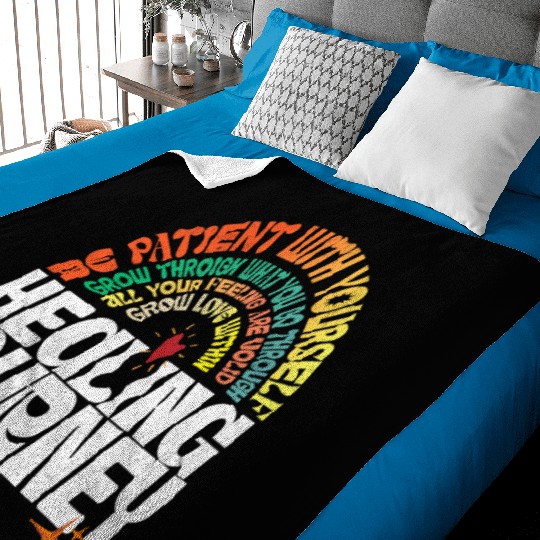 Healing Journey Positive Retro Typography Baby Blankets