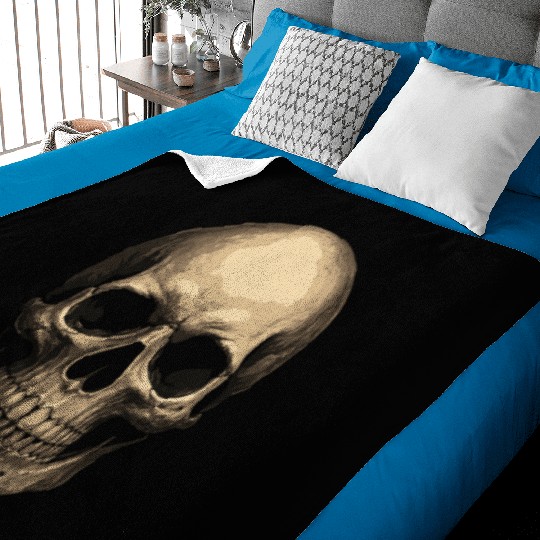 Realistic Skull – Dark Grunge Art Baby Blankets