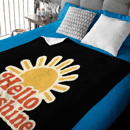Sunrise Hello Sunshine Illustration Baby Blankets
