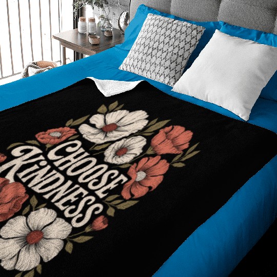 Choose Kindness Boho Flower Vintage Positivity Baby Blankets