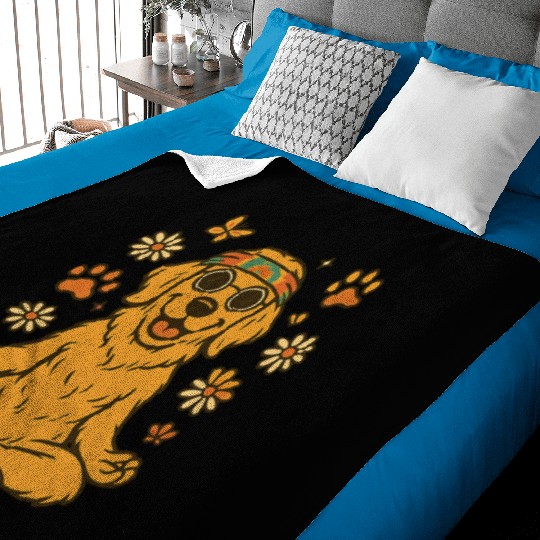 Peaceful Golden Retriever – Boho Vibes Baby Blankets