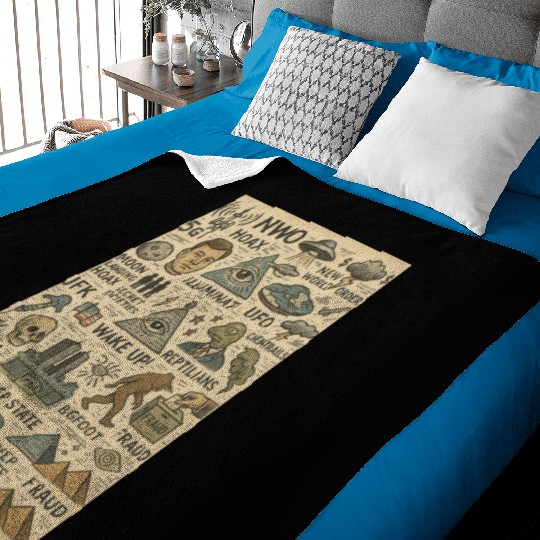 Vintage Conspiracy Theory Icons Baby Blankets