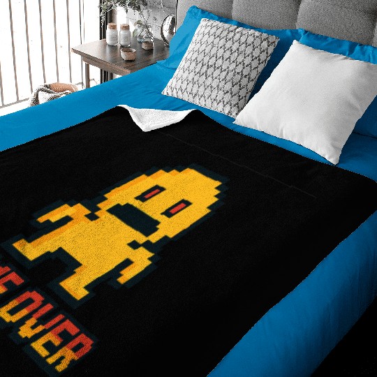 Retro Pixel Game Over – 8-Bit Character Design Baby Blankets