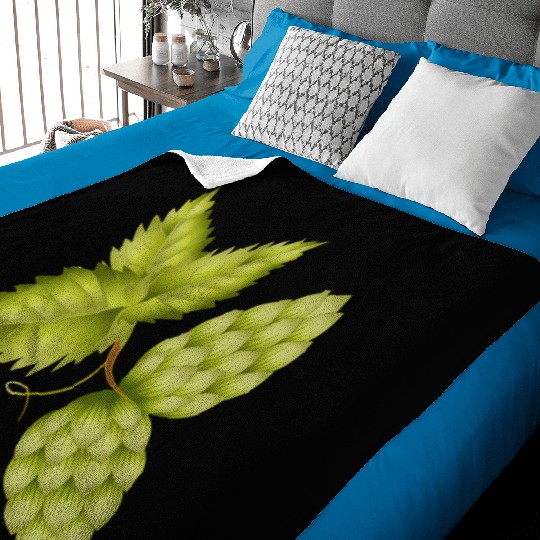 Hops and Hop Leaf – Natural Beer Motif Baby Blankets