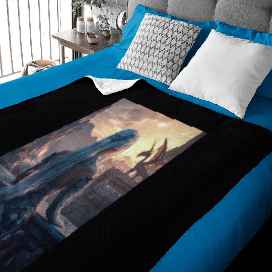 Dragon Queen at Sunset Baby Blankets