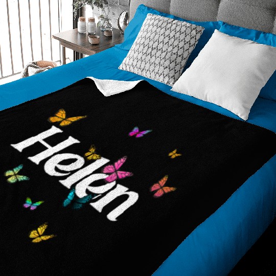 HELEN - beautiful girl name with cute butterflies Baby Blankets