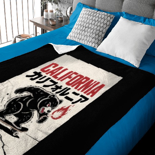 California Skate Bear – Streetwear Rebel Style Baby Blankets