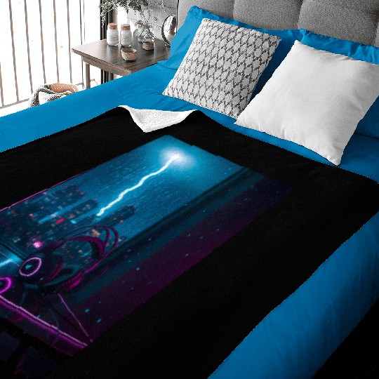 Cyberpunk Gaming Headset Baby Blankets