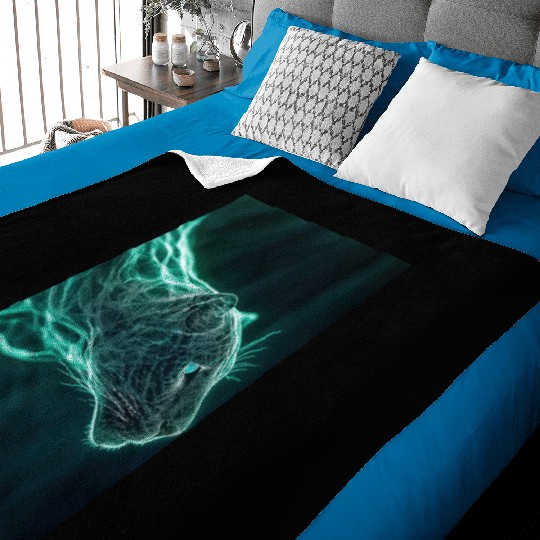 Neon Jaguar Spirit Form Baby Blankets