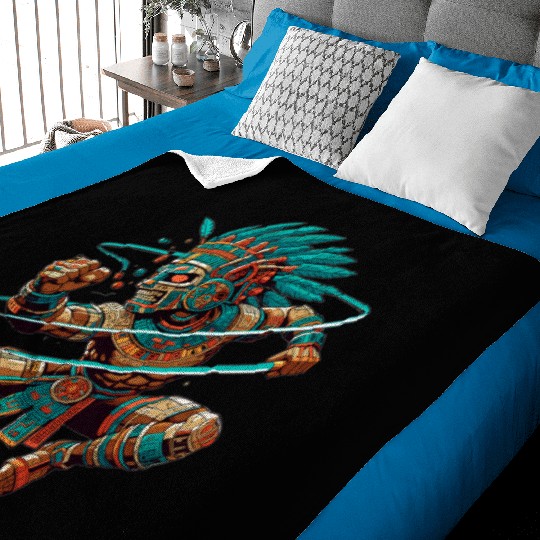 Aztec Warrior - Inca Maya Mayans Baby Blankets