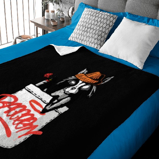 Graffiti Raccoon with Smirking Attitude Baby Blankets