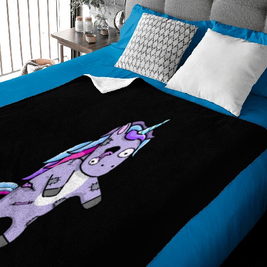 Cute Zombie Unicorn Plush Design Baby Blankets
