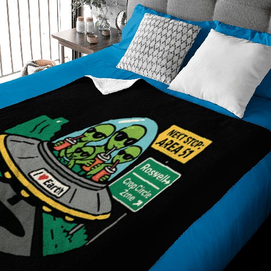 Alien road trip Baby Blankets