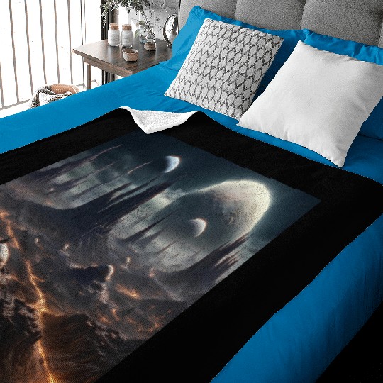Dark World: Alien Planet Landscape Baby Blankets