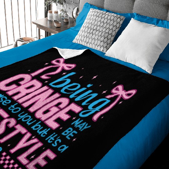 Being Cringe Is a Lifestyle – Cute Kawaii Quote Baby Blankets