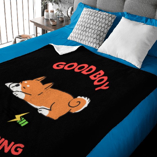 Good Boy Charging – Lazy Shiba Inu Baby Blankets