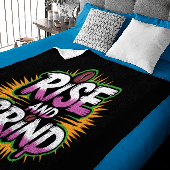 Rise and Grind Coffee Motivational Baby Blankets