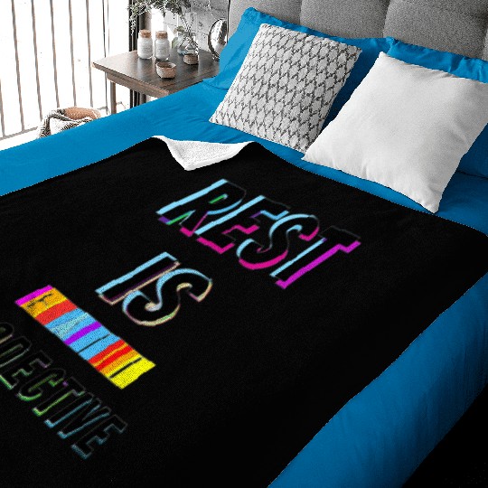 Rest is Creative and Colorful Typography Baby Blankets