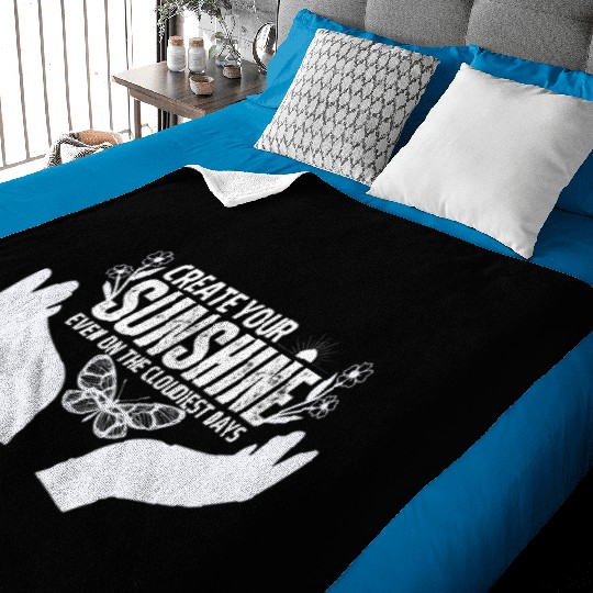 Hopeful Sunshine Motivational Quote Baby Blankets