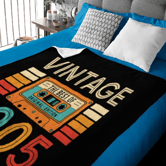 Vintage Cassette Tape 2005 Design Baby Blankets