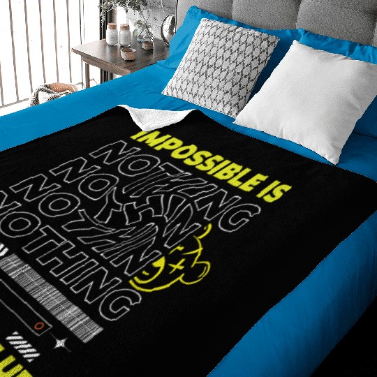 Motivational Neon Typography Baby Blankets