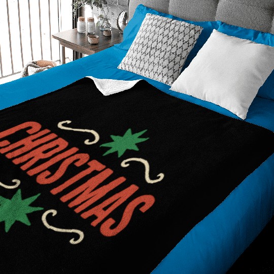 Festive Christmas Spirit Illustration Baby Blankets