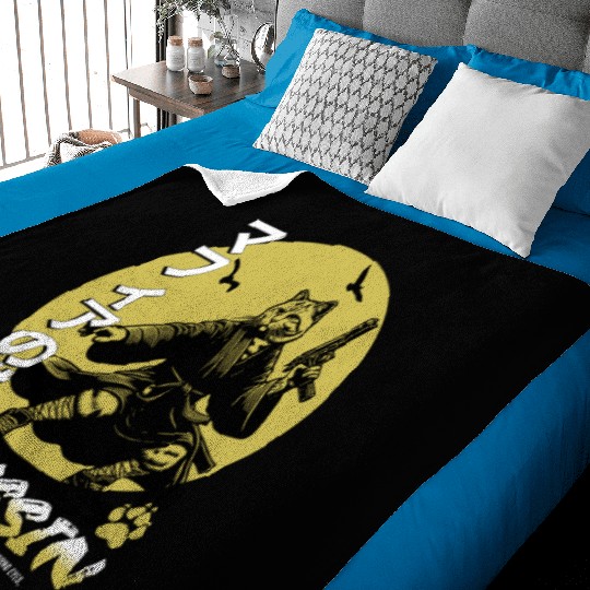 Samurai Cat Martial Arts Illustration Baby Blankets