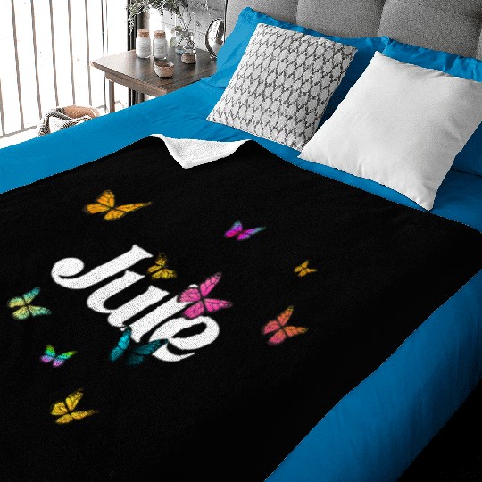 JULE - beautiful girl name with cute butterflies Baby Blankets