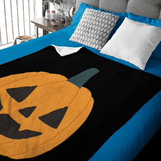 Festive Pumpkin Jack-o'-Lantern Design Baby Blankets