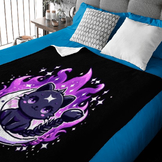 Enchanted Night Sky Scorpio Cat Design Baby Blankets