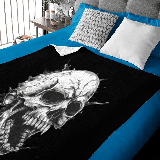 Dark Skull Burst Graphic Design Baby Blankets
