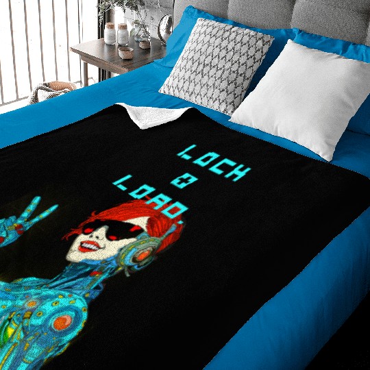Cyberpunk Peace Sign Illustration Baby Blankets
