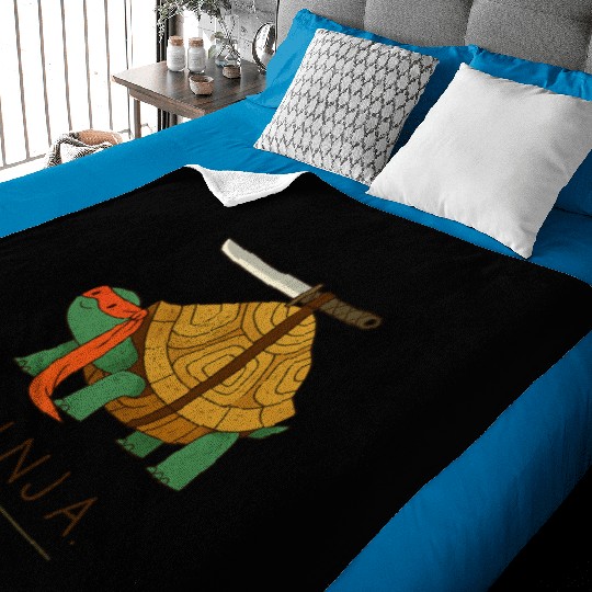 Ninja Turtle Warrior Illustration Baby Blankets