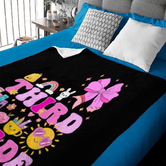 Hello Third Grade, Preppy Back to School Baby Blankets