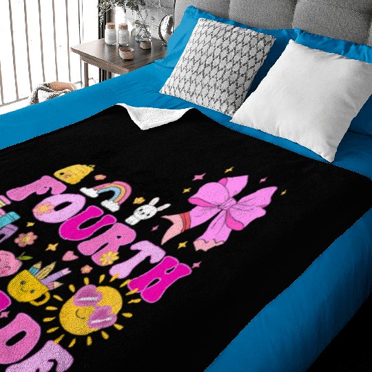 Hello Fourth Grade, Preppy Back to School Baby Blankets