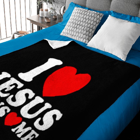 I Love Jesus Jesus Loves Me Christian Faith JesuJs Baby Blankets