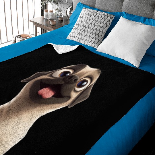 Playful Pug Cartoon Design Baby Blankets