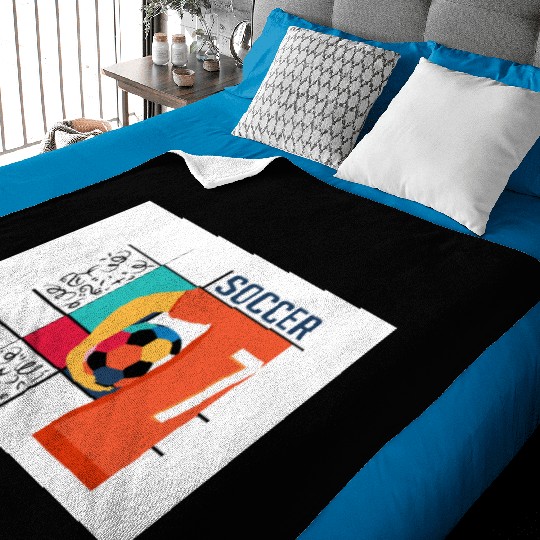 Soccer Player with Ball Graphic Baby Blankets
