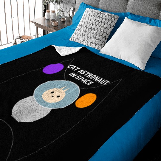 Cat Astronaut in Space Graphic Baby Blankets