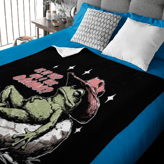 Am I The Drama Whimsical Lizard frog Baby Blankets