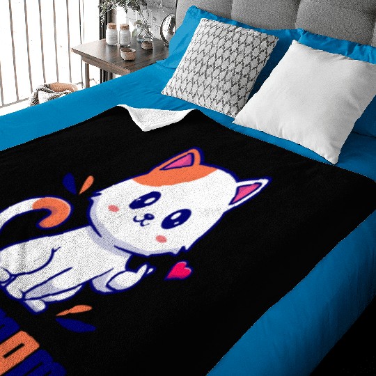 Cute Cat Mom Design Baby Blankets