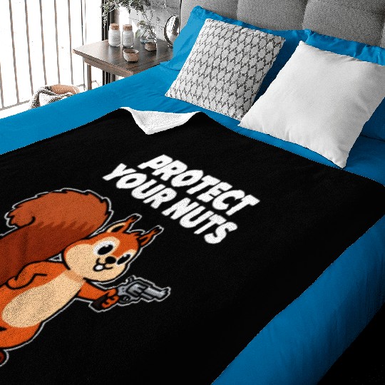 Protect Your Nut Squirrel Illustration Baby Blankets