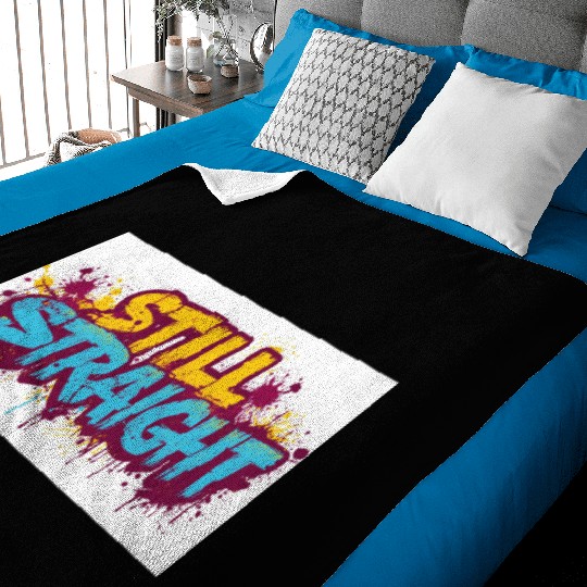 Still Straight Yellow and Teal Baby Blankets