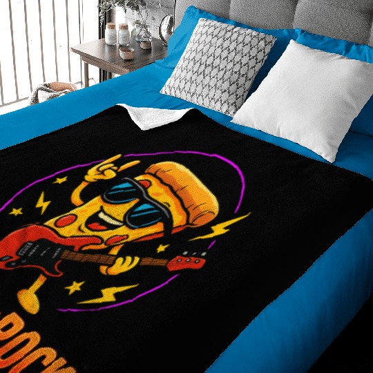 Slice of Rock – Cool Pizza Guitar Baby Blankets