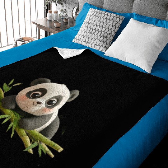 Charming Panda Cub with Bamboo Baby Blankets