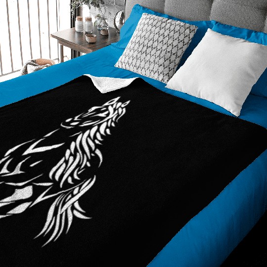 Dynamic Running Horse Silhouette Baby Blankets