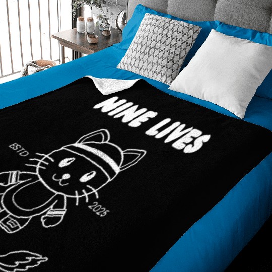 Nine Lives – Funny Athletic Running Cat Design Baby Blankets
