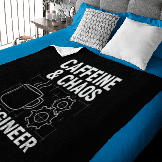 Caffeine & Chaos Engineer - Funny Coffee Tech Gift Baby Blankets